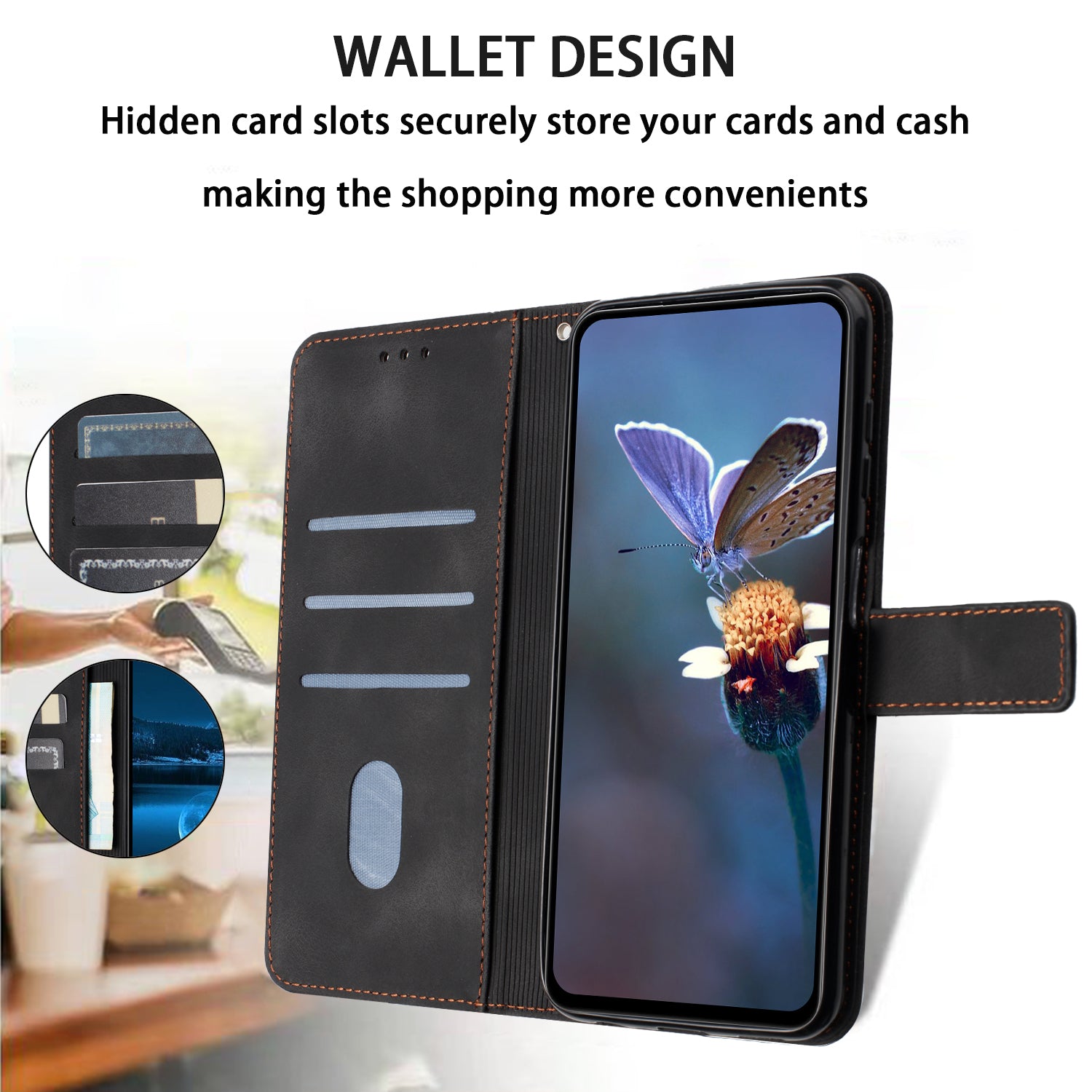 For Xiaomi Redmi Note 13 Pro 4G / Poco M6 Pro 4G Leather Flip Phone Cover Triangle Imprinted Anti-drop Stand Case For Xiaomi Redmi Note 13 Pro 4G / Poco M6 Pro 4G Leather Flip Phone Cover Triangle Imprinted Anti-drop Stand Case